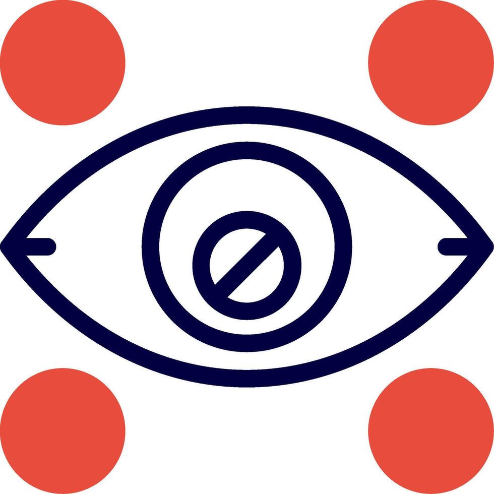 Color blindness Line Red Filled vector