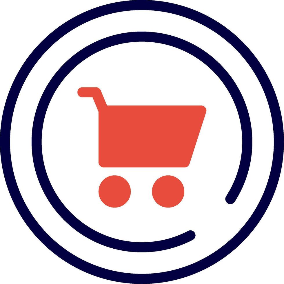 Cart Line Red Filled vector