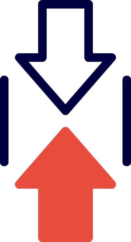 Scroll Up Line Red Filled vector