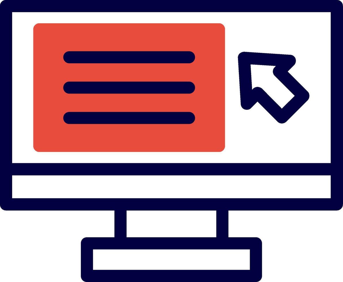 Screen reader Line Red Filled vector