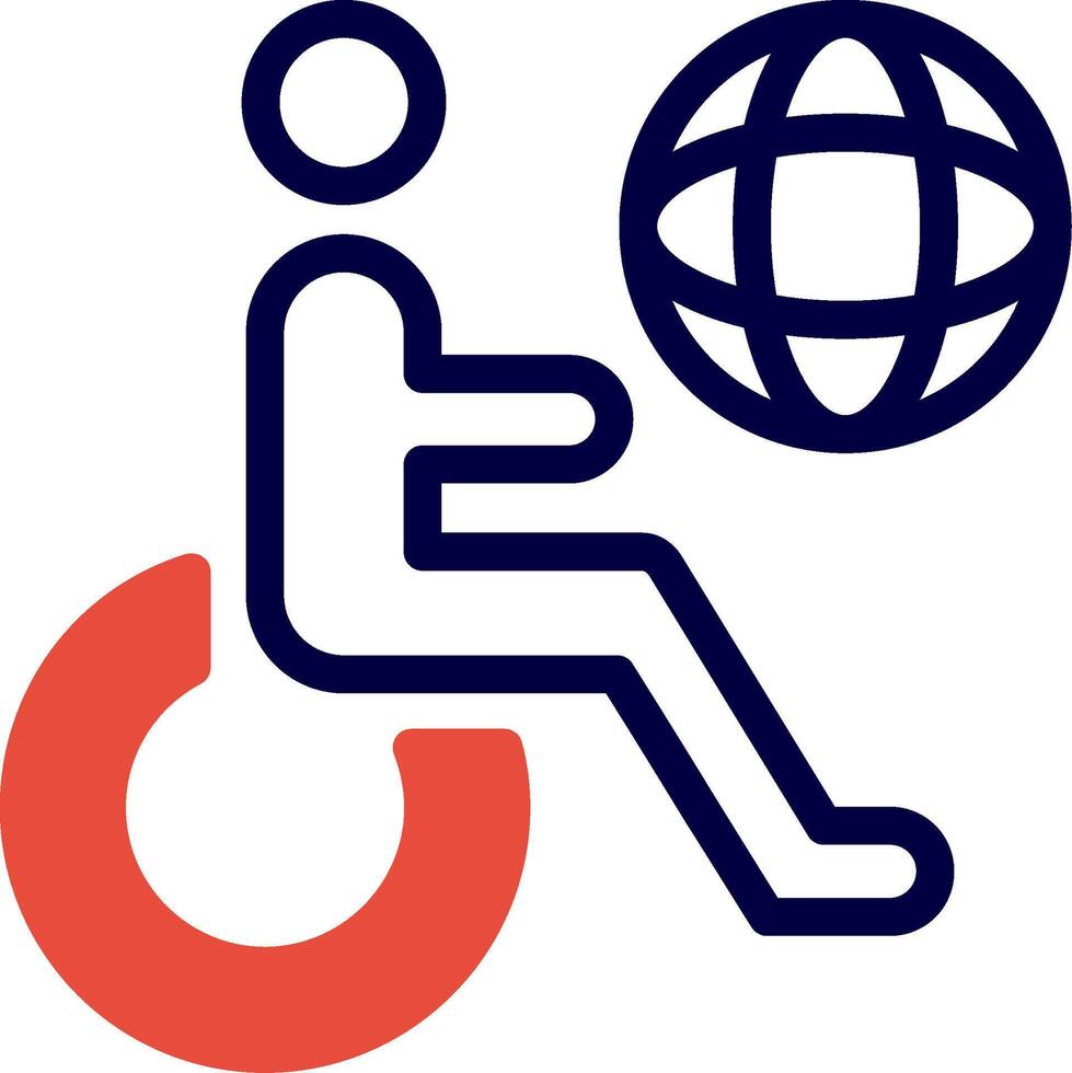 Accessibility Line Red Filled vector
