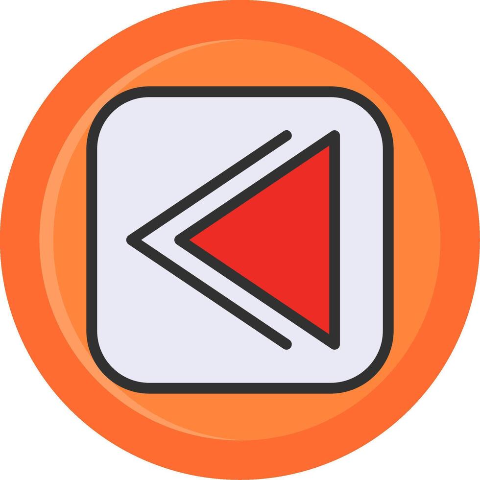 Backward Line Filled Circle vector