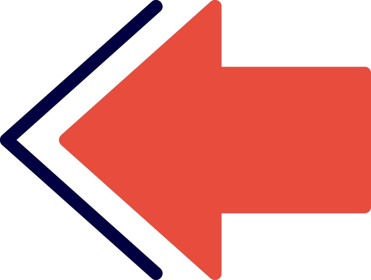Previous Line Red Filled vector