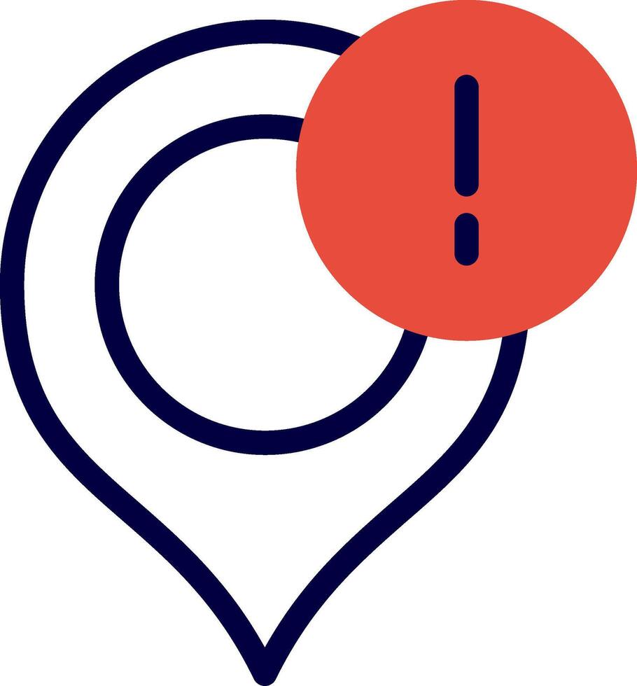 Location Pin Line Red Filled vector