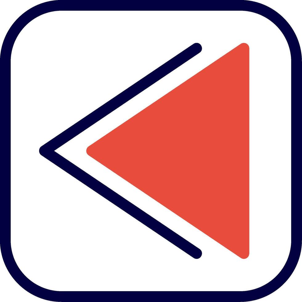 Backward Line Red Filled vector