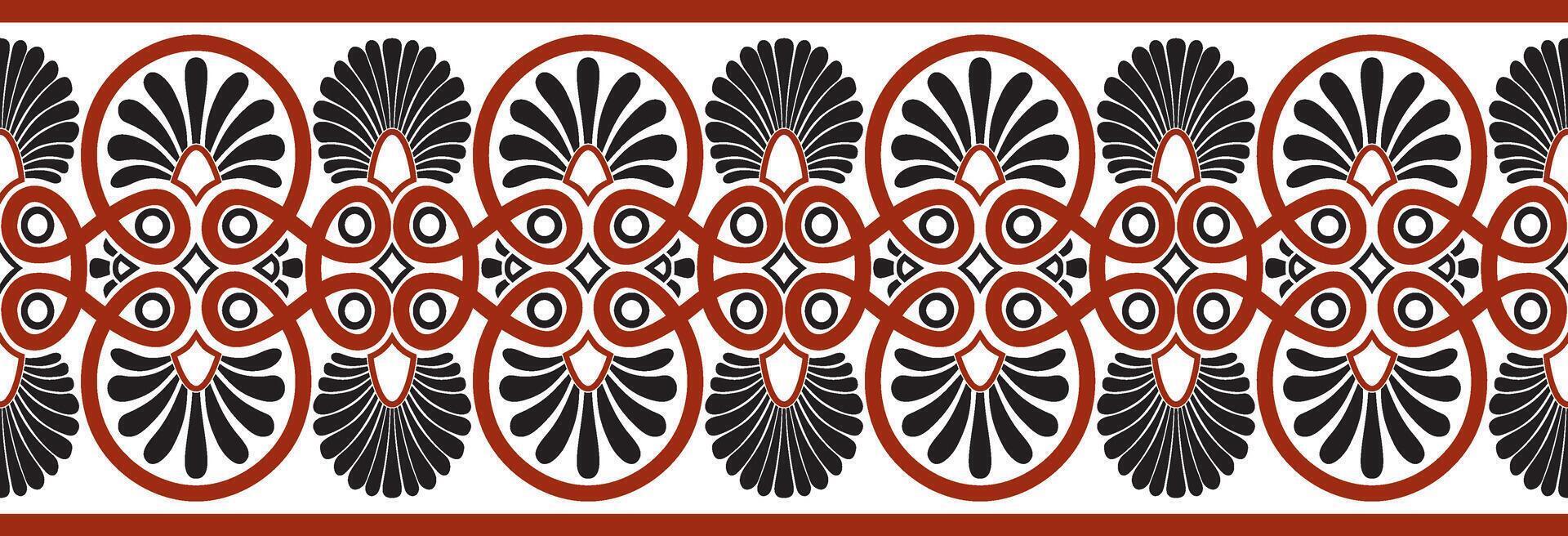 colored seamless ornament of ancient Greece. Classic Endless pattern frame border Roman Empire. vector
