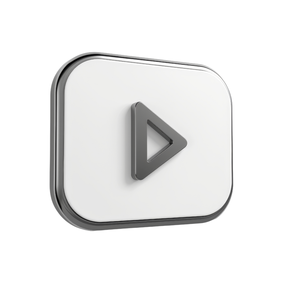 Play Button Icon 3D Rendering png