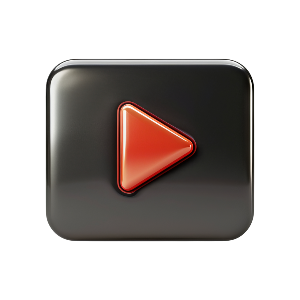 Play button on a black square png