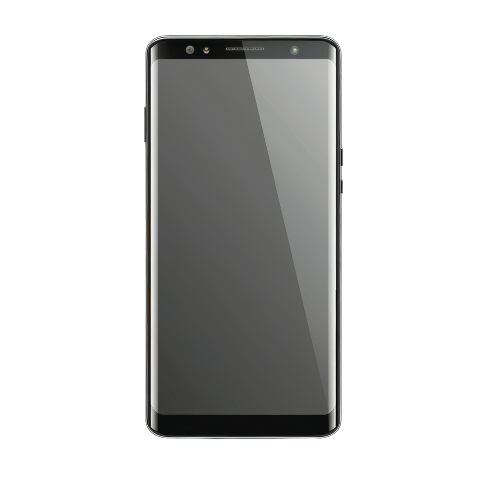 Black Smartphone with Blank Screen Isolated png