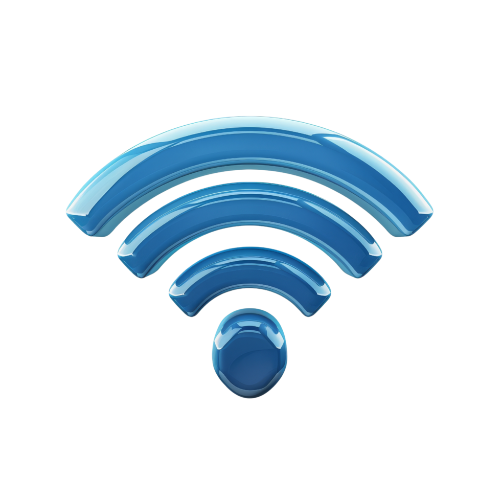3D Blue Wifi Symbol png