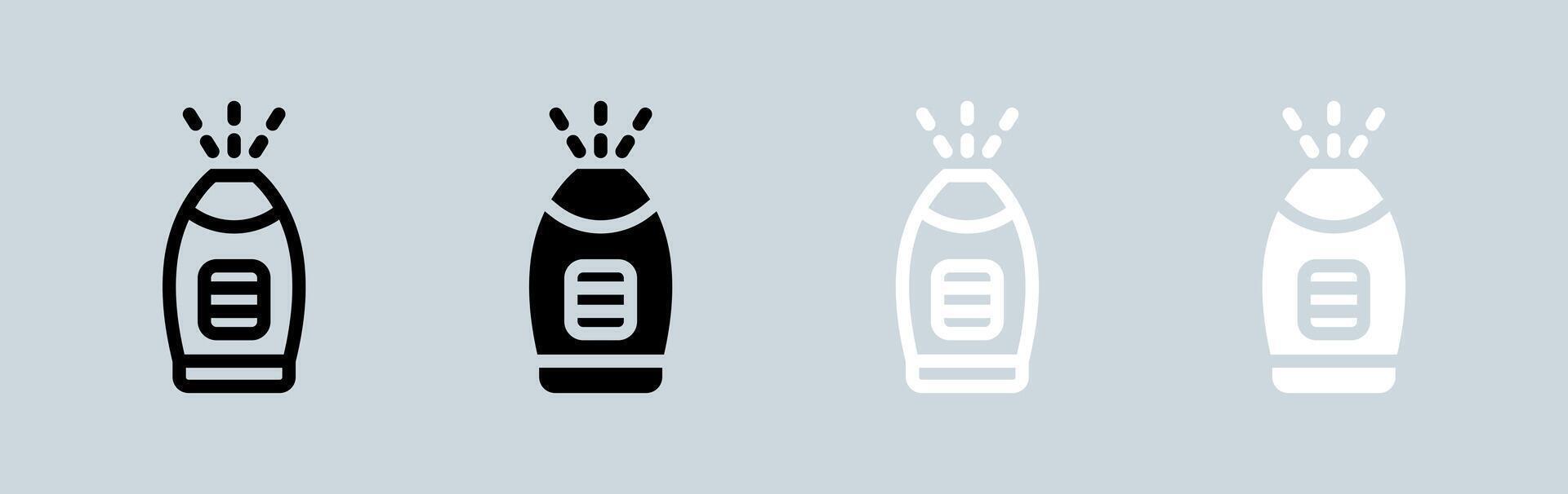Air purifier icon set in black and white. Vapour signs illustration. vector