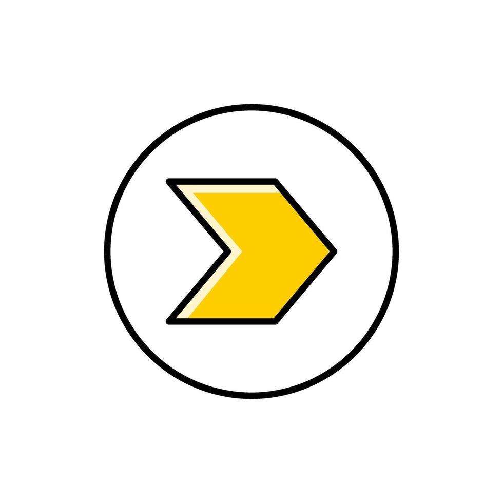 Arrow icon for web or social media. Direction flat illustration. vector