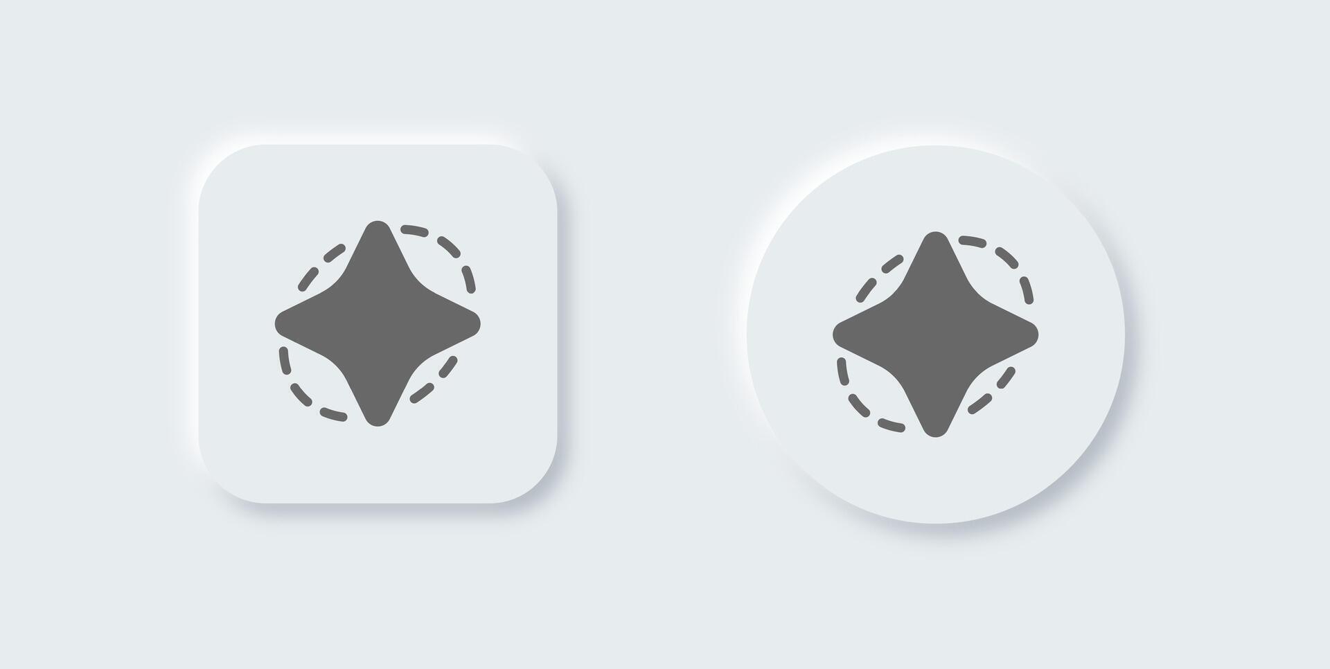 Magic tool solid icon in neomorphic design style. Star signs illustration. vector