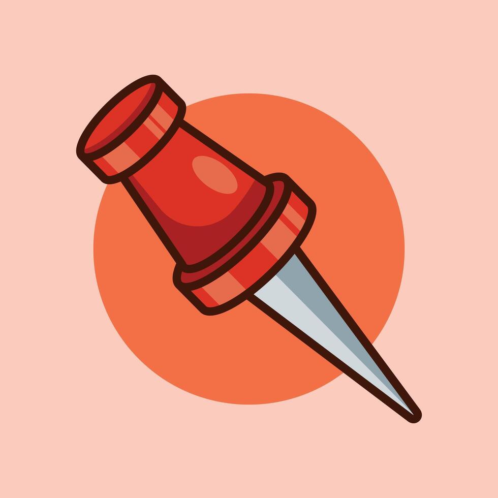 Cartoon illustration of pin. vector