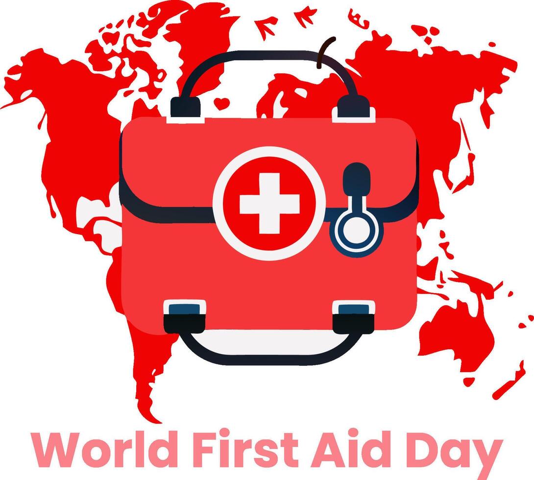 World first aid day Illustation concept template vector