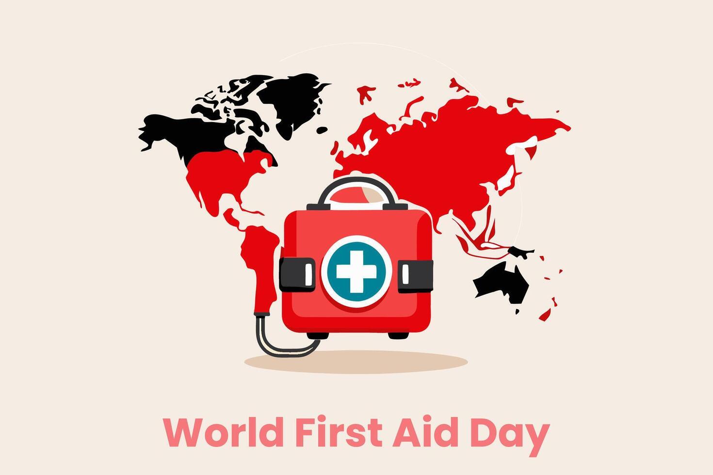 World first aid day holiday concept vector