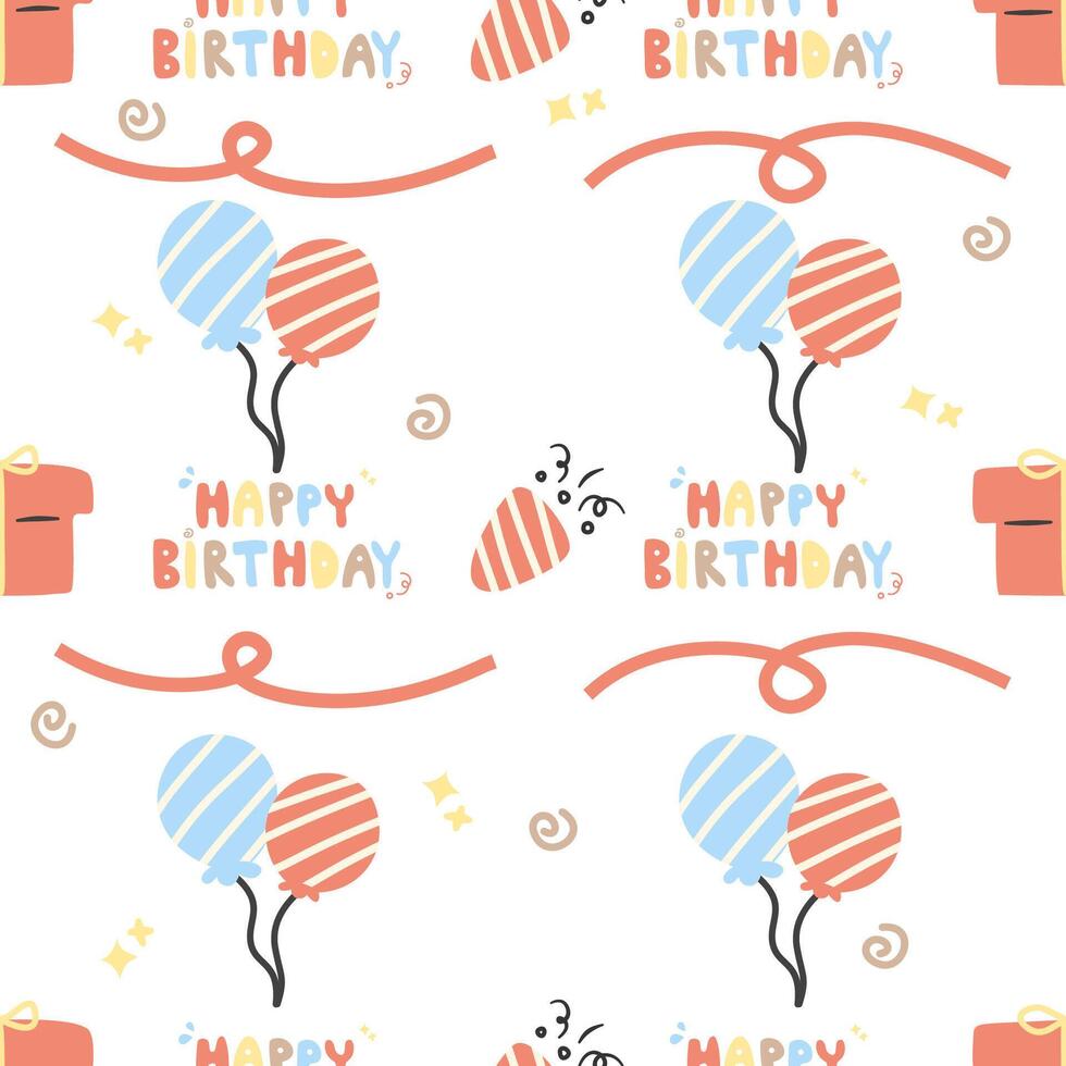 Seamless pattern with happy birthday vector