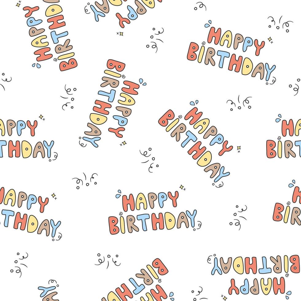 Seamless pattern with happy birthday vector
