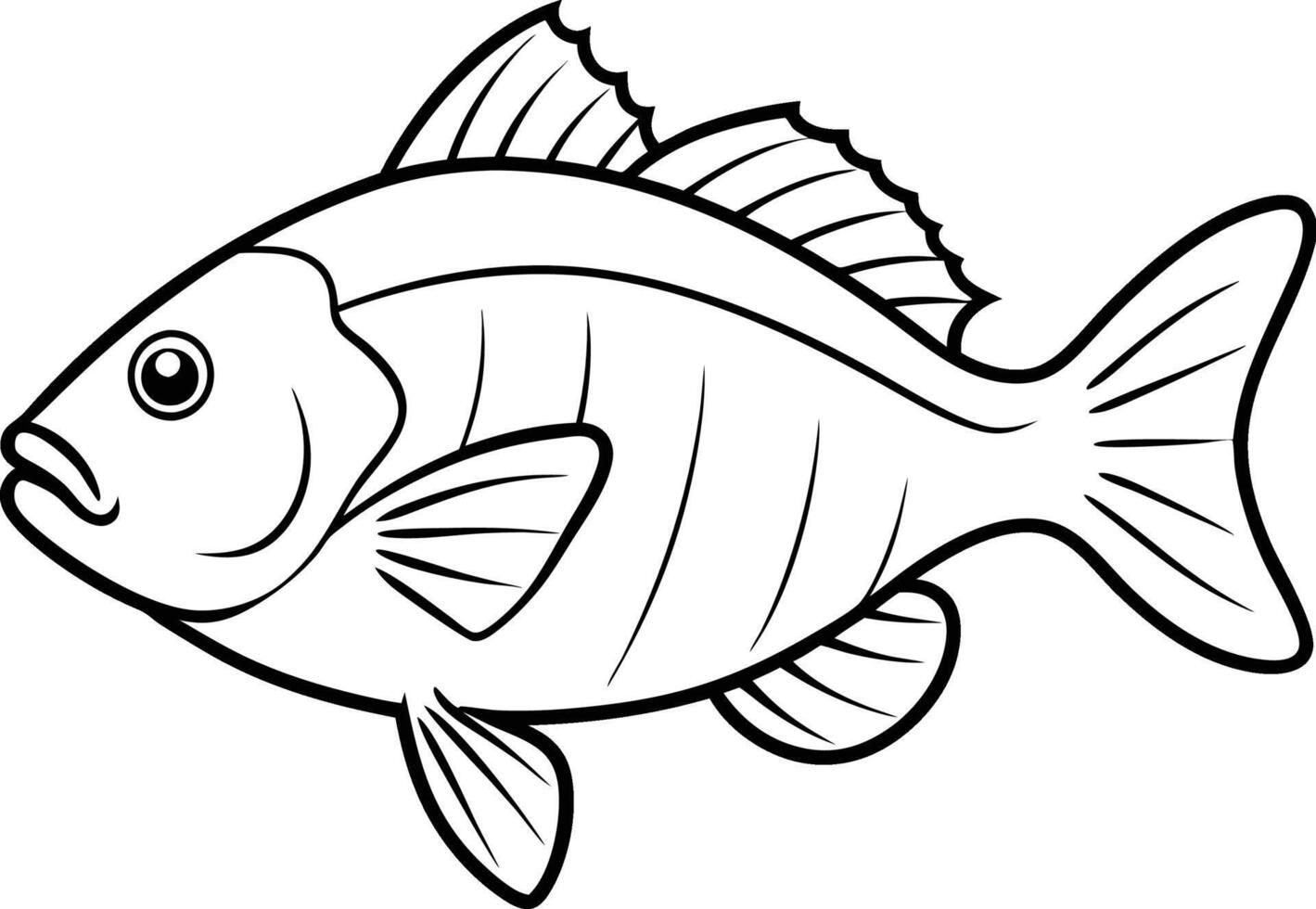 Fish coloring pages for kids vector