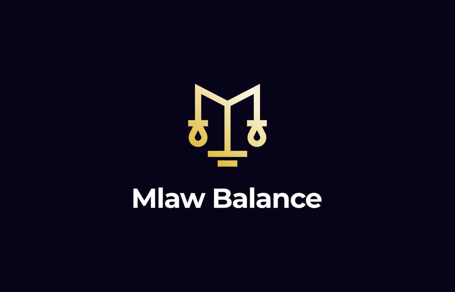 Logo Letter M and Justice Balance or scale. Law firm, Lawyer, judge. Editable file vector