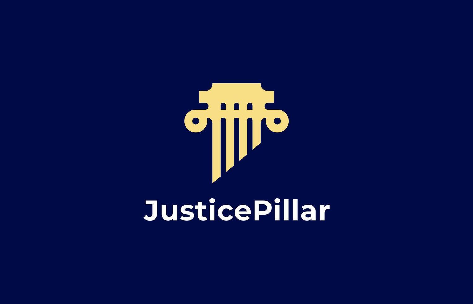 Logo pillar law justice with slash. Simple, Minimalist and Modern. Editable file vector