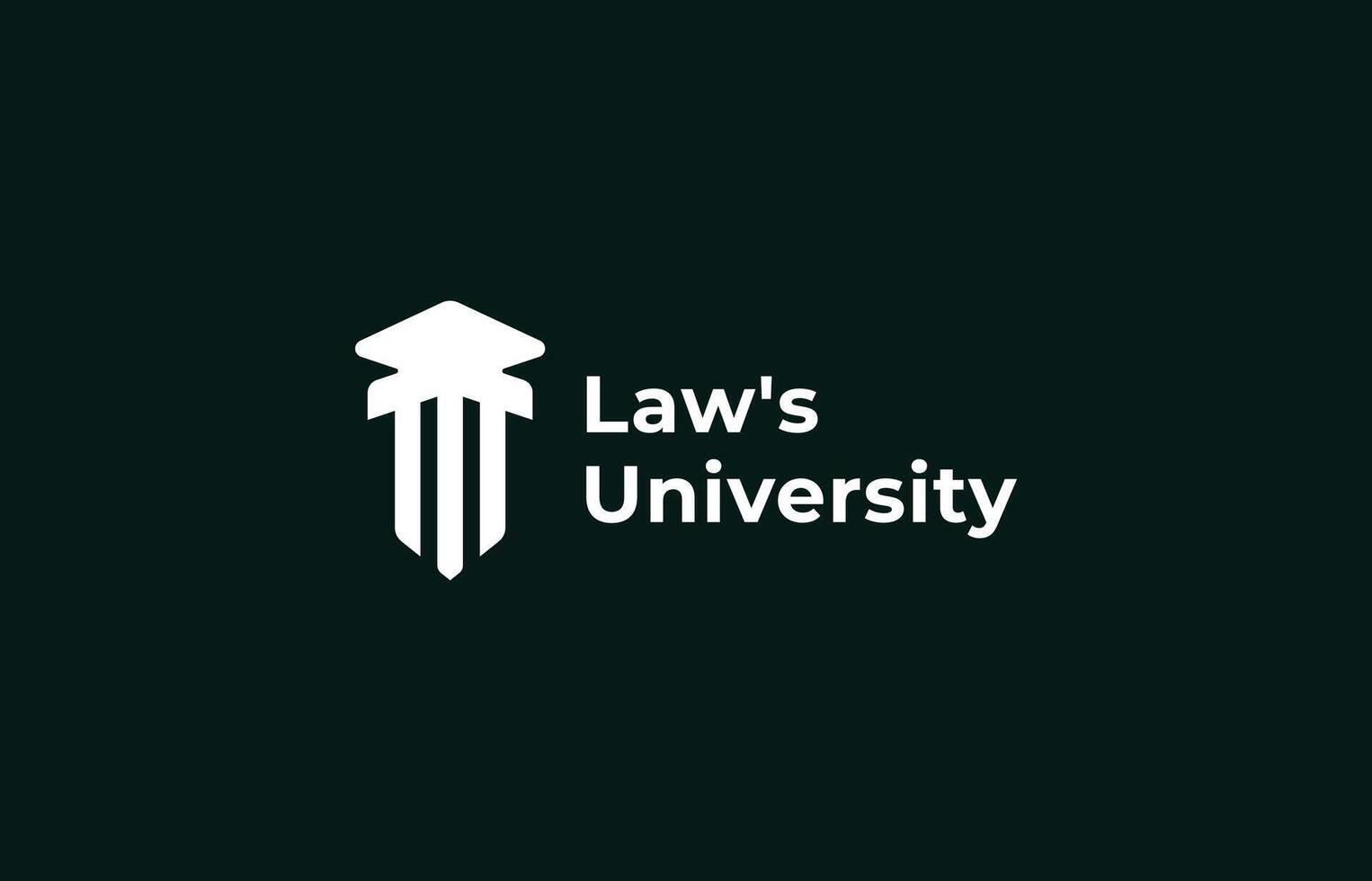 Logo Law Pillar and Education, university hat or cap. Justice, law firm and judge. Editable file vector