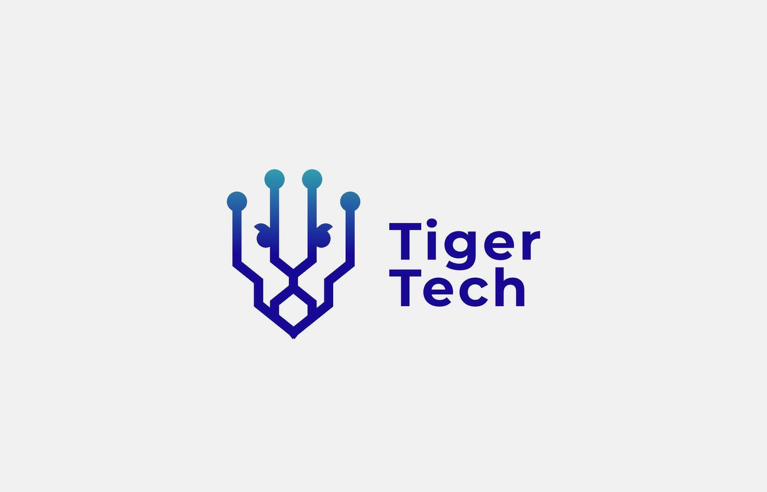 logo panther or tiger with technology concept, tech, circuit and modern. Editable file vector
