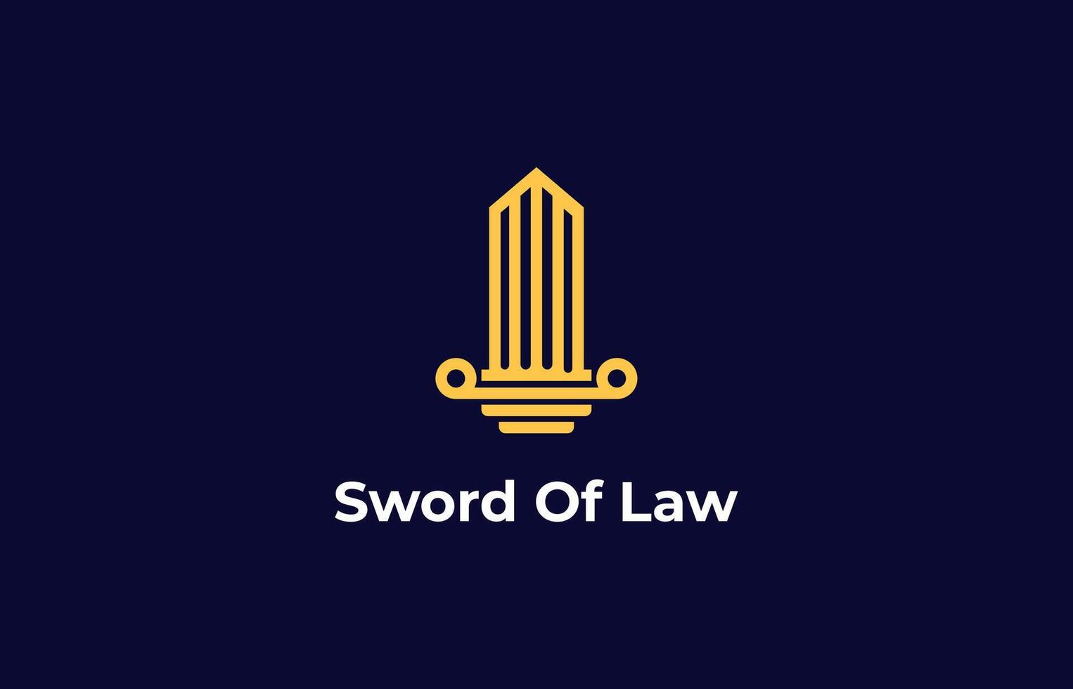 logo Sword and Pillar law. Justice, law firm and judge. Editable file vector