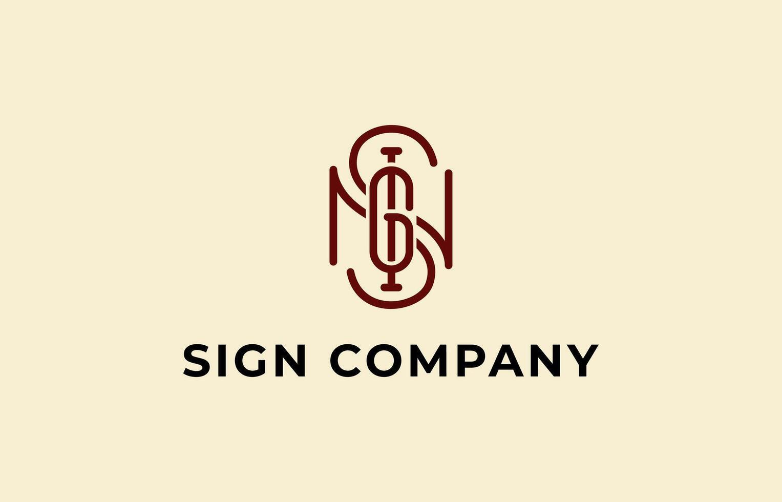 Logo Letter S I G N initial. Simple, Minimalist and Modern. Editable file vector