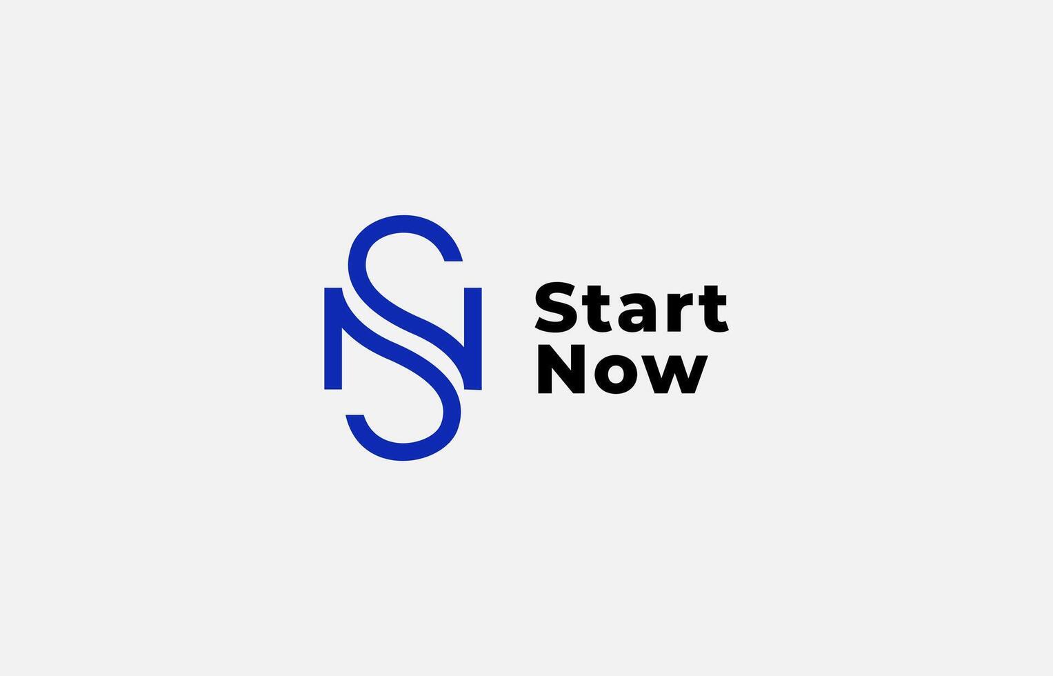 Logo Letter S and N initial. Simple, Minimalist and Modern. Editable file vector