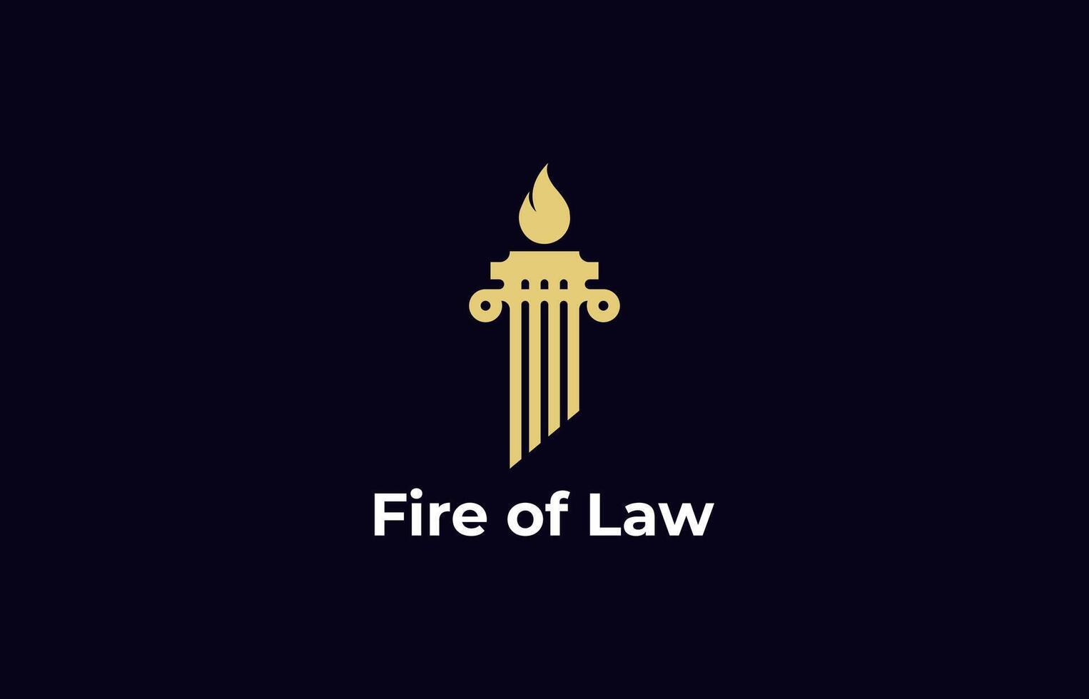 Logo Law Pillar and Torch fire. Justice, law firm and judge. Editable file vector