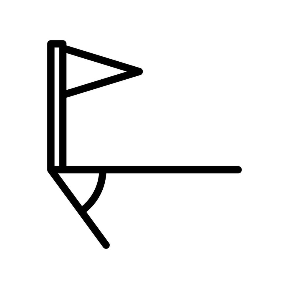 icon Line corner flag in soccer field .Football, sport, strategy. Editable file vector