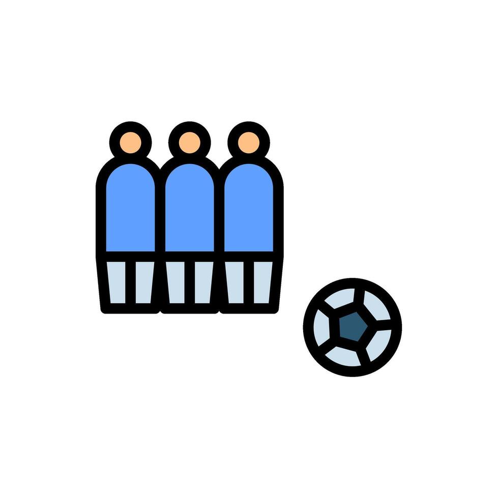 icon Flat free kick in soccer game.Football, sport, strategy. Editable file vector