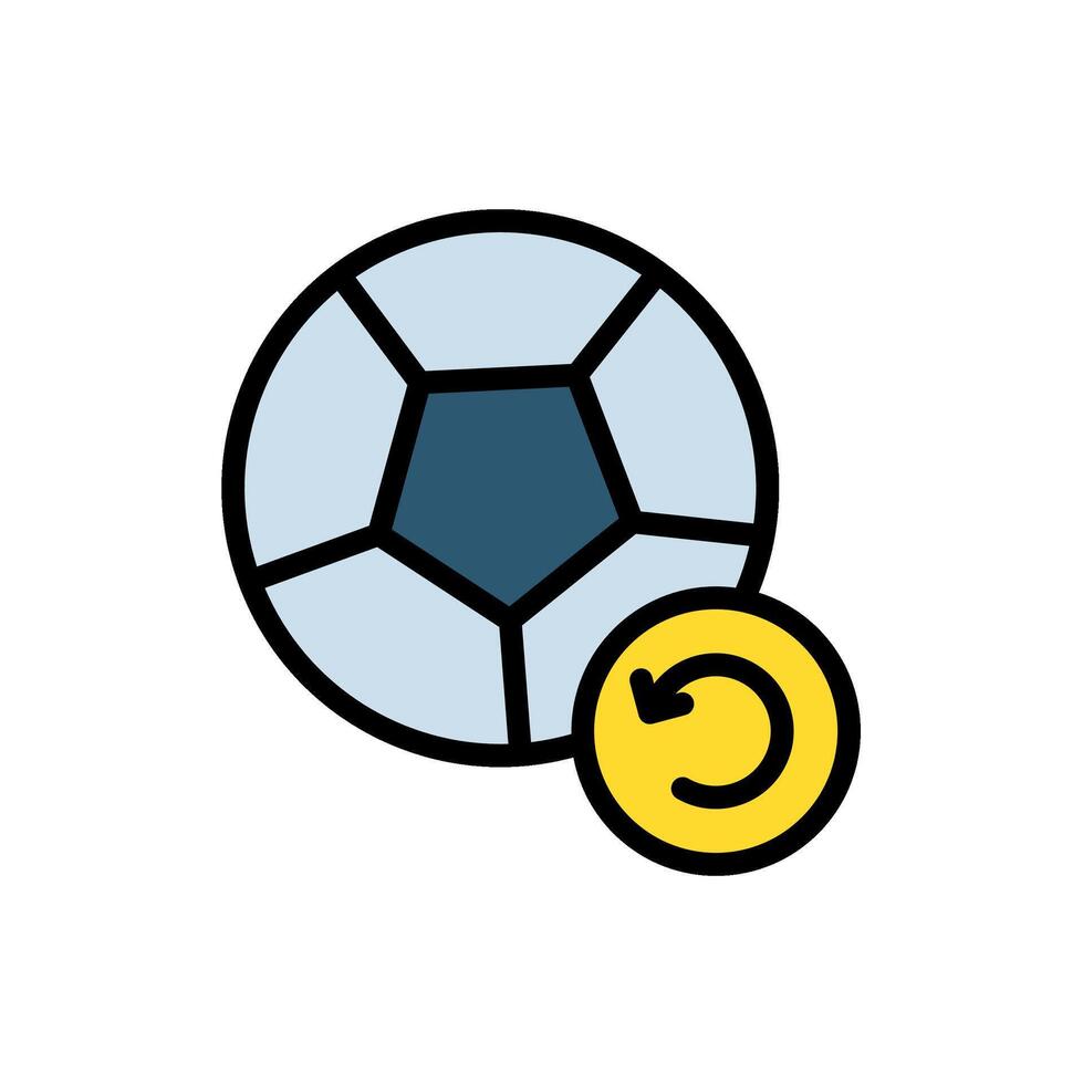 icon Flat soccer ball with loading sign or symbol.Football, sport, strategy. Editable file vector