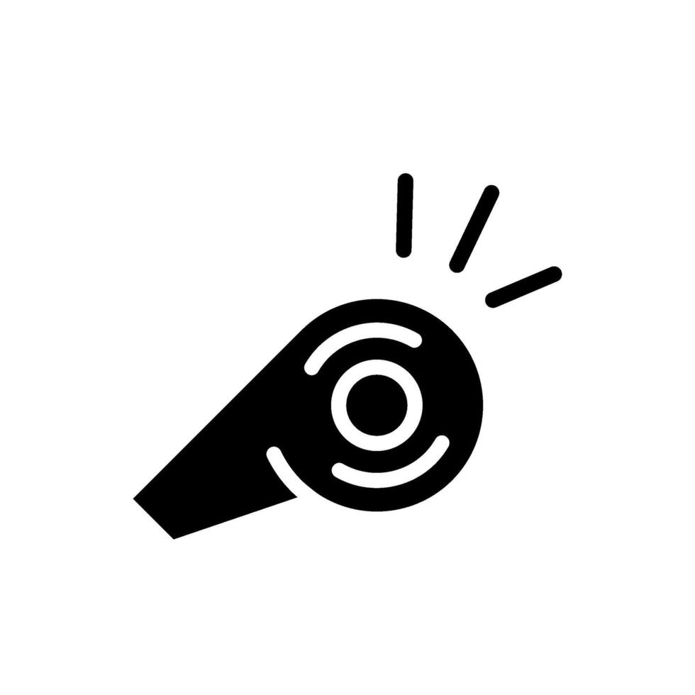 icon Glyph whistle referee .Football, sport, strategy. Editable file vector