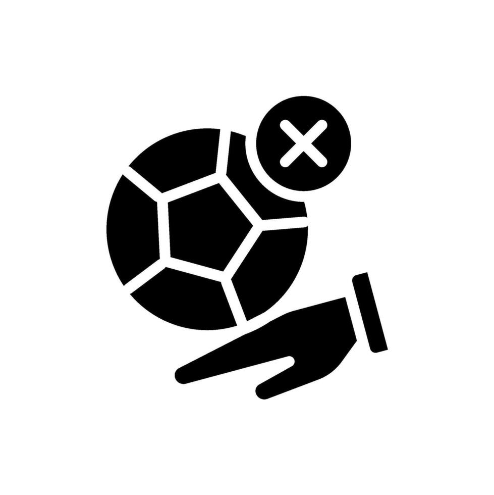 icon Glyph hand ball penalty in soccer game.Football, sport, strategy. Editable file vector