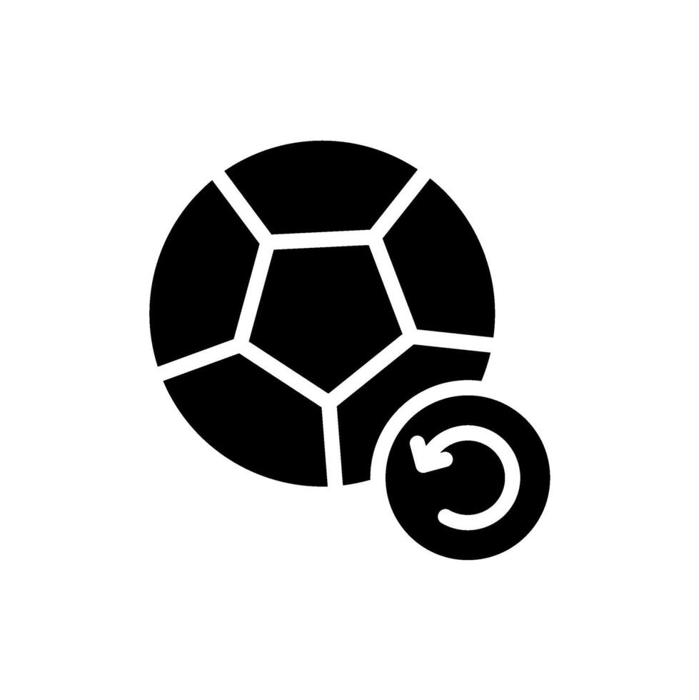 icon Glyph soccer ball with loading sign or symbol.Football, sport, strategy. Editable file vector