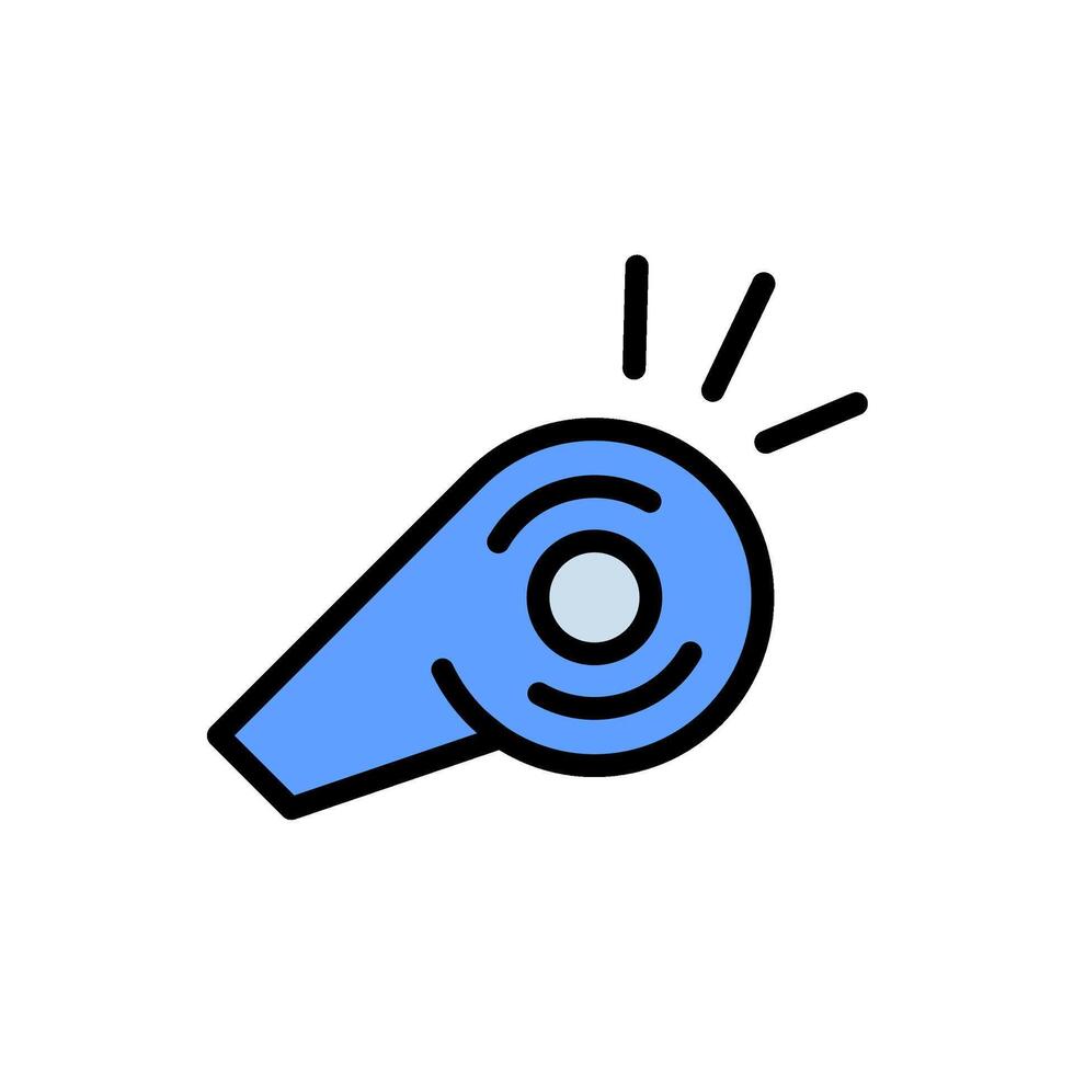 icon Flat whistle referee .Football, sport, strategy. Editable file vector