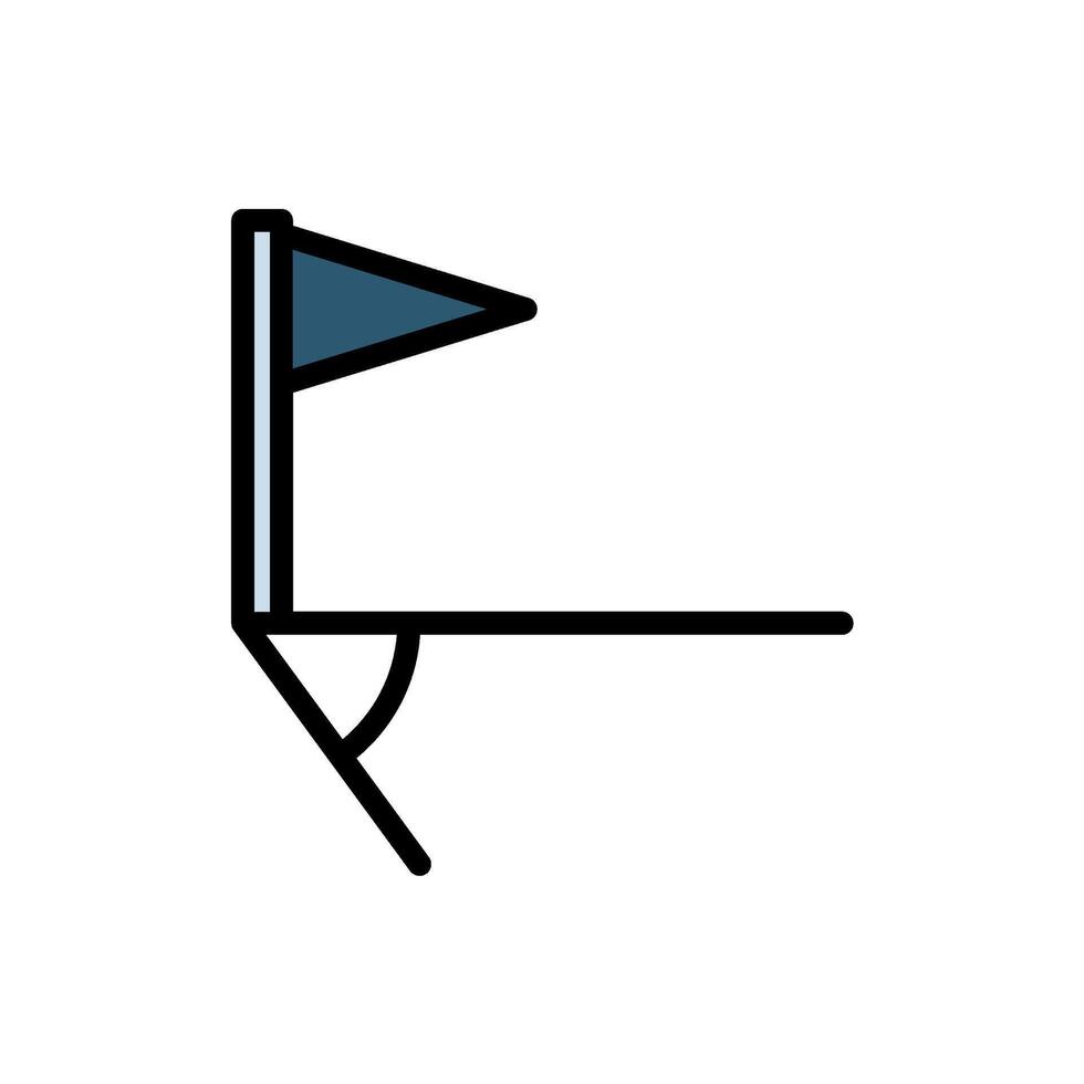 icon Flat corner flag in soccer field .Football, sport, strategy. Editable file vector