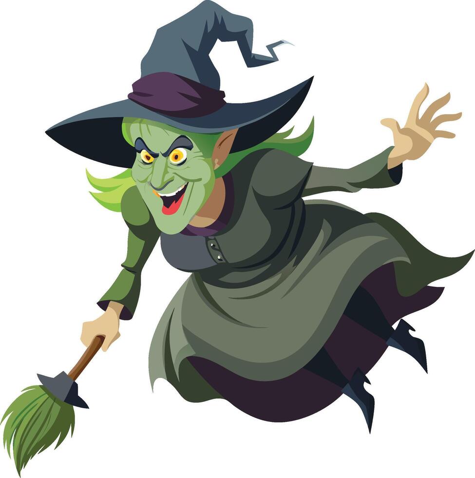 Enchanting Witch in Flight Illustration vector