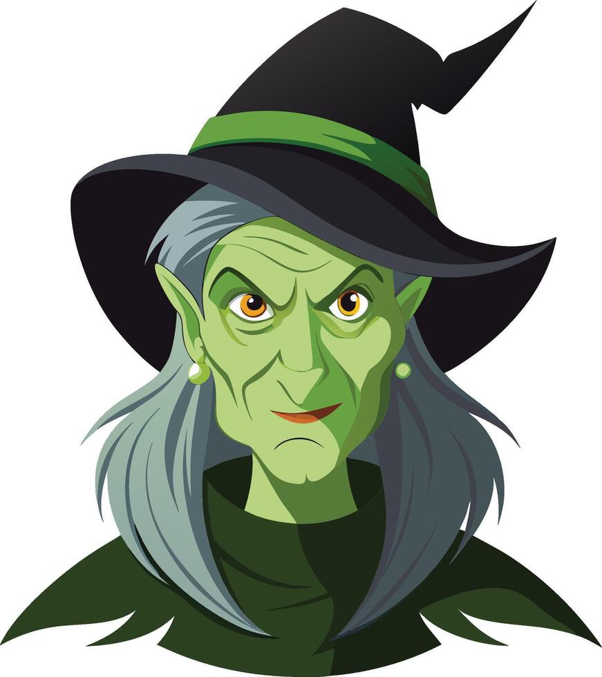 Mysterious Witch with Hidden Face vector