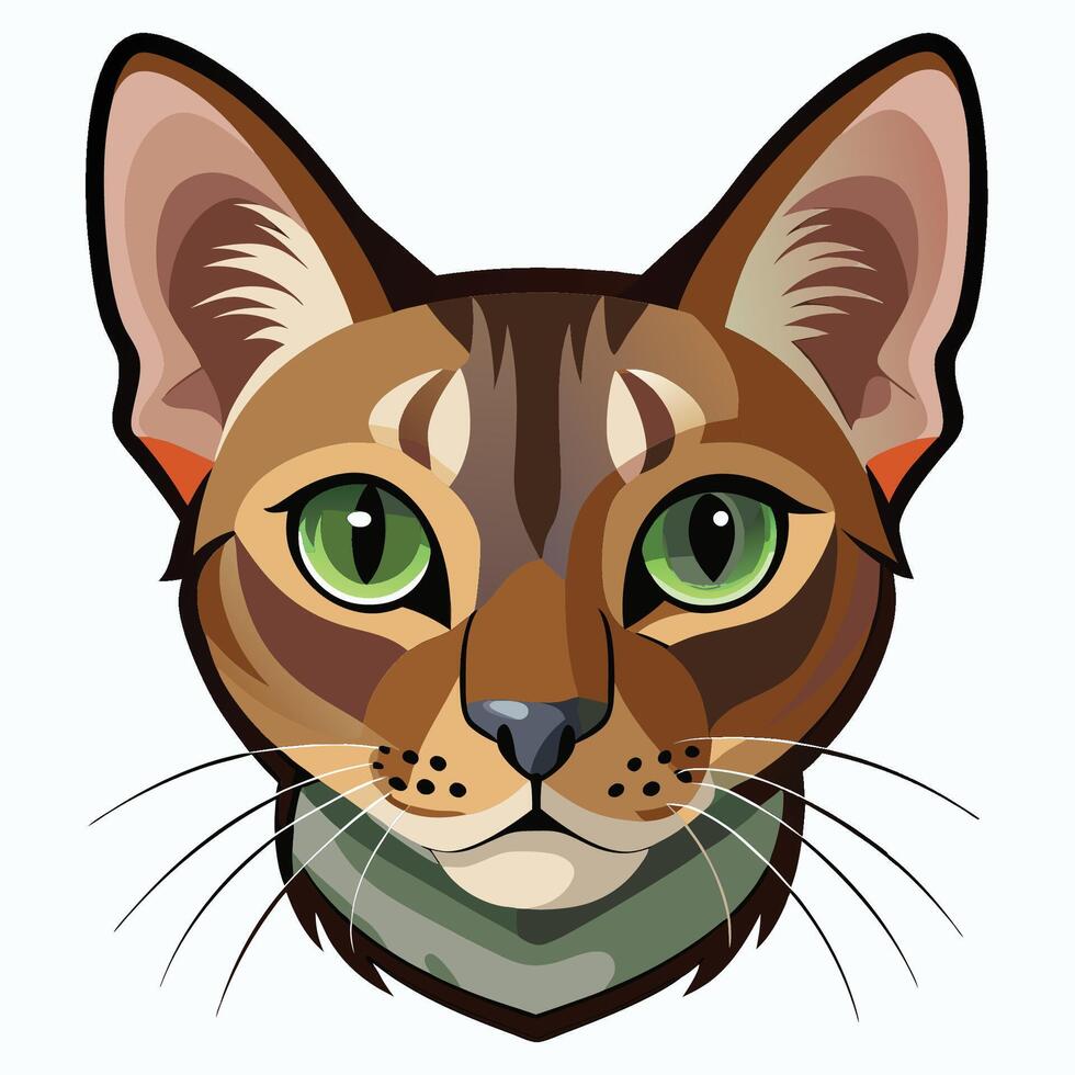 Vibrant Feline Elegance A Stylized Cat Portrait vector