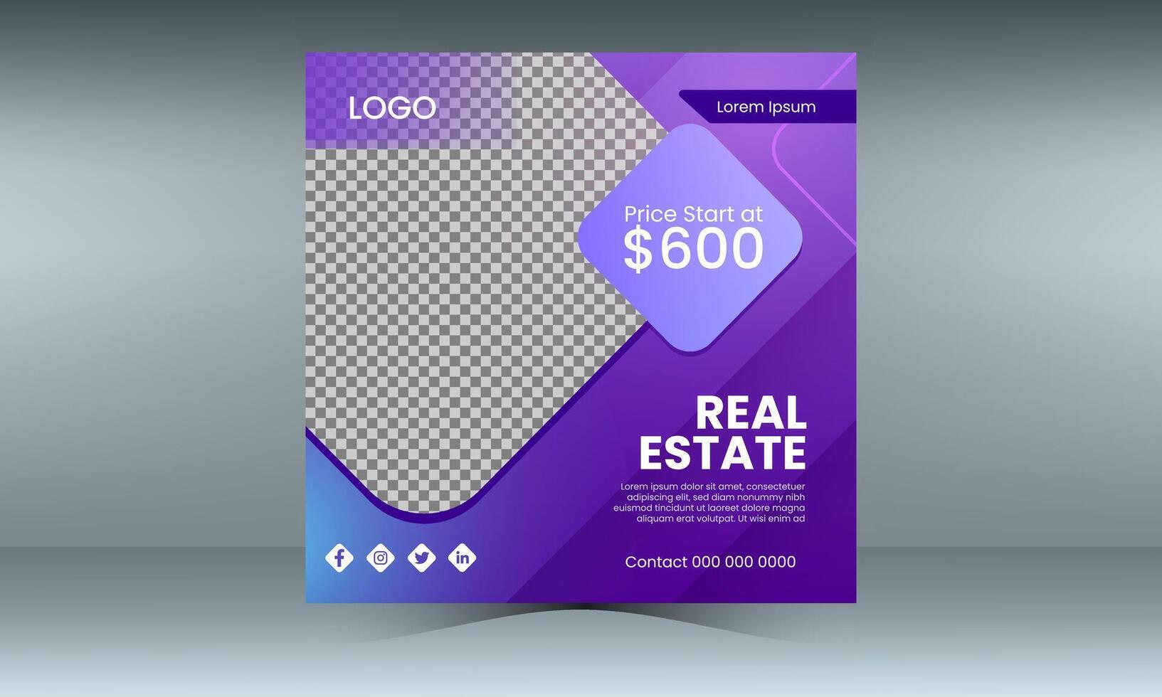 Home For Sale Social Media Post Design vector