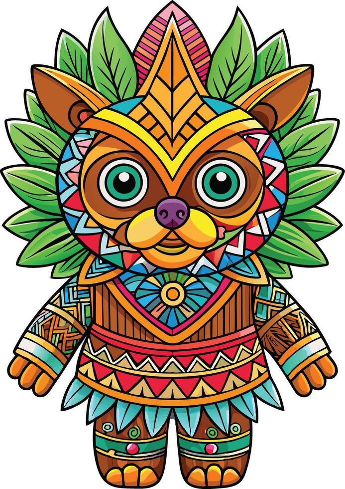 A cartoon character in a tribal style vector