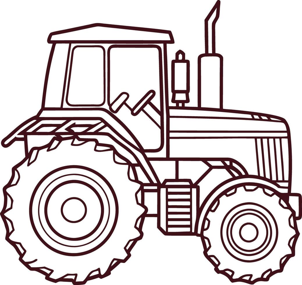Tractor coloring pages for kids vector