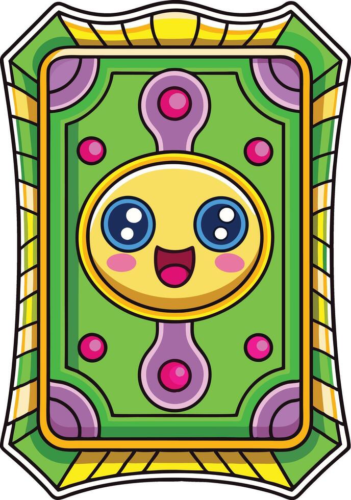 A cartoon character with a smiley face on it vector