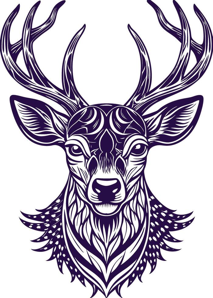 The head of a deer with horns and antlers vector