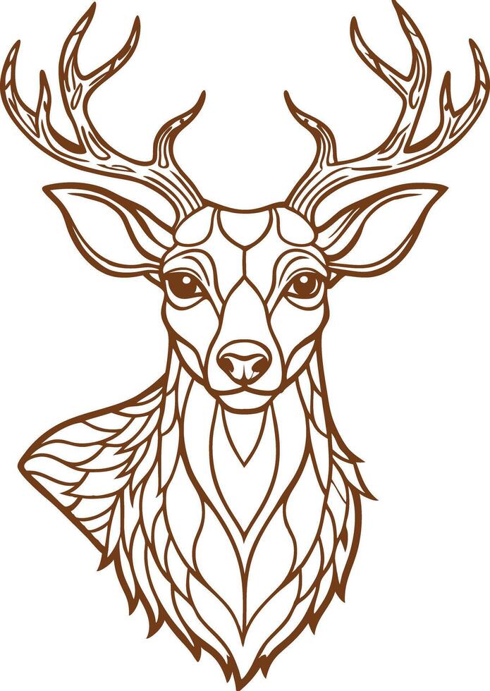 A deer head with horns and antlers vector