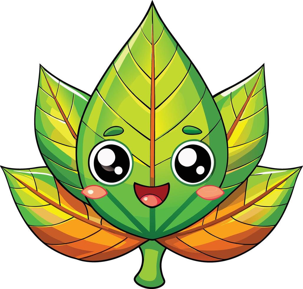 Cute leaf illustration vector
