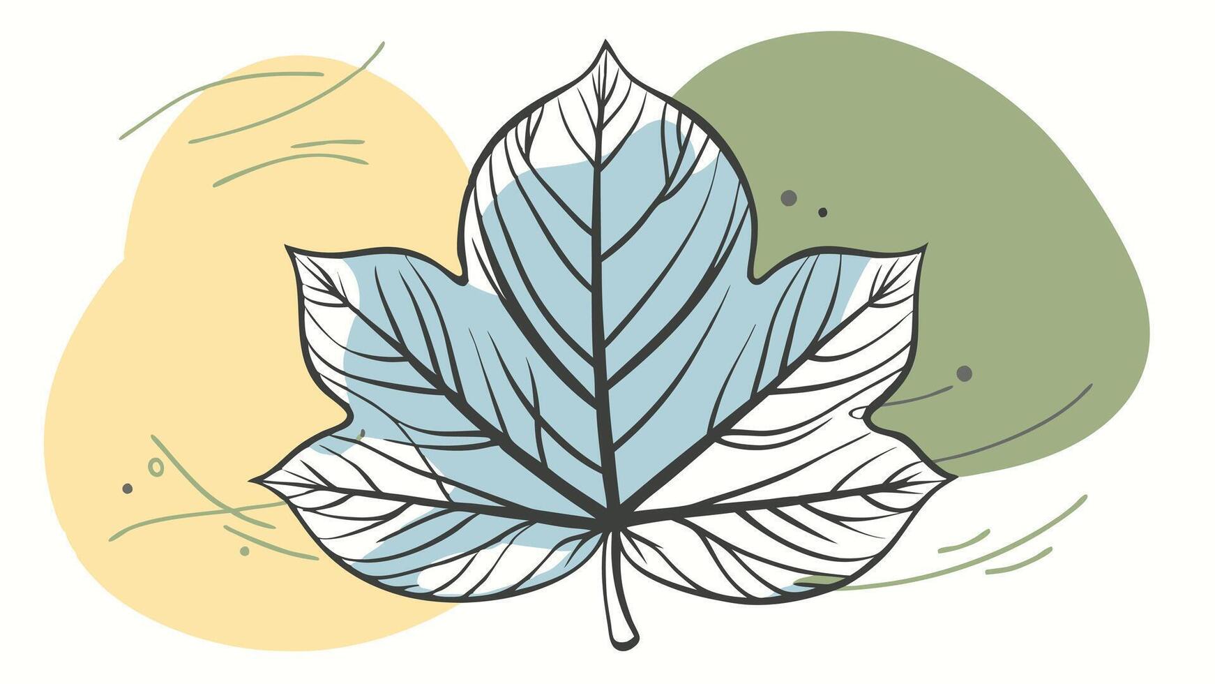 A leaf with a green and blue background vector